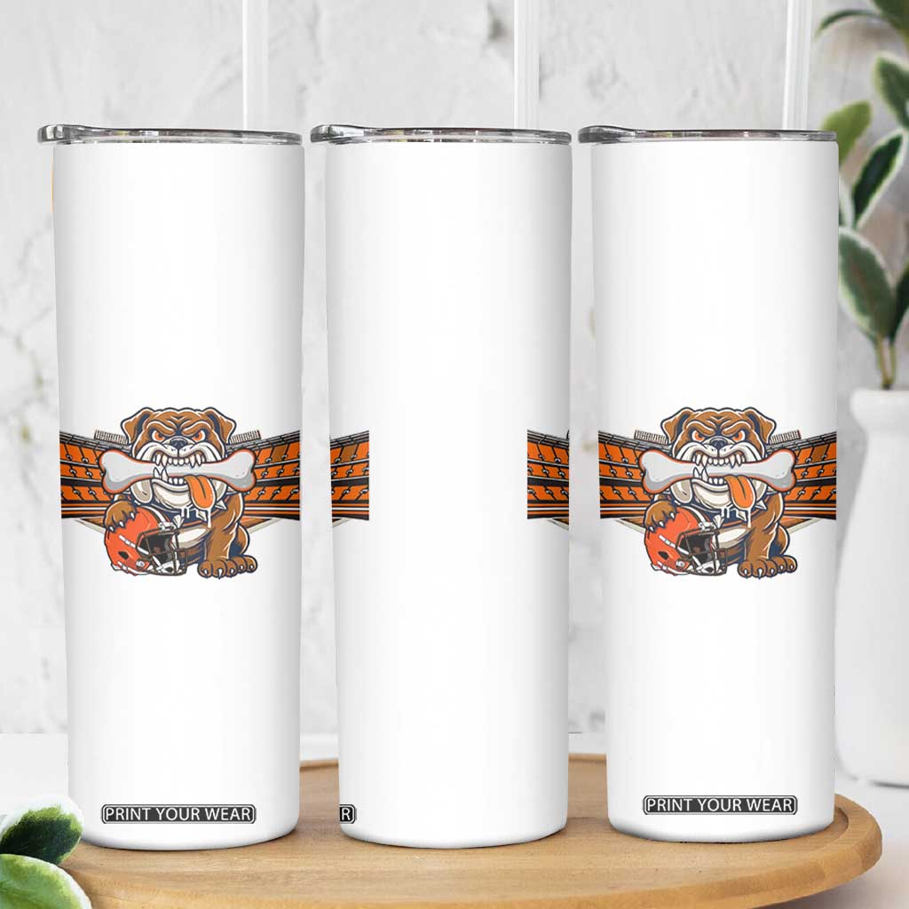 Funny Bulldog Football Lover Skinny Tumbler Game Day Fan Lifestyle TS12 Print Your Wear