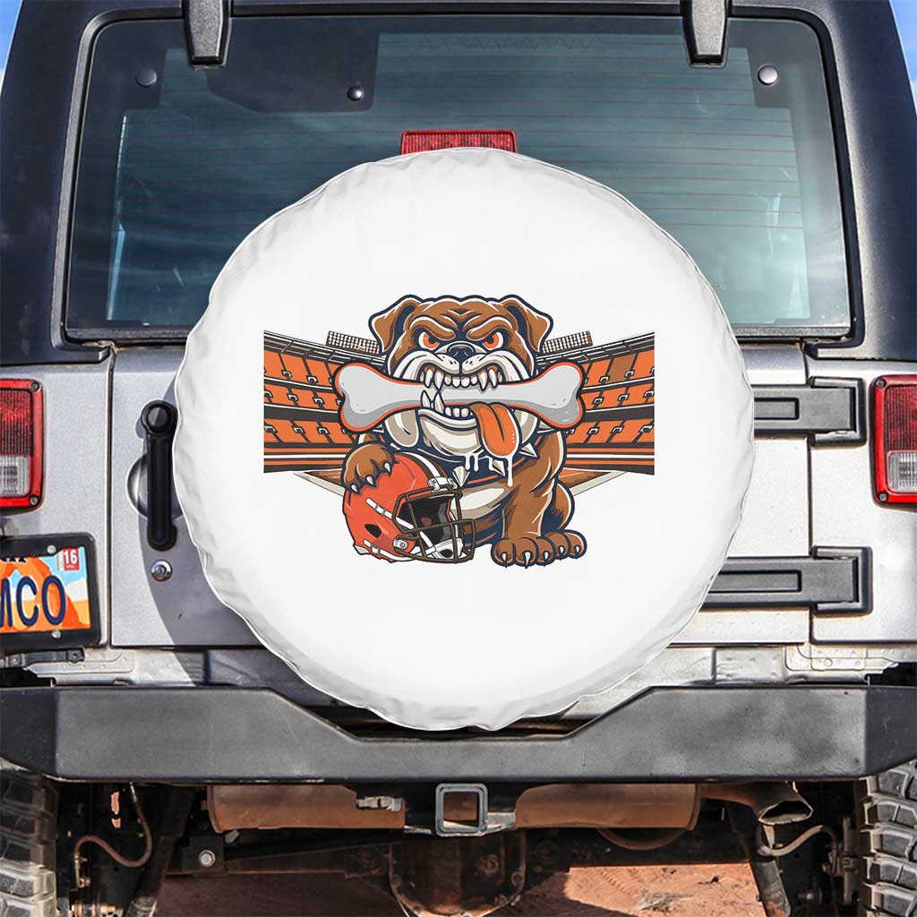 Funny Bulldog Football Lover Spare Tire Cover Game Day Fan Lifestyle TS12 No hole Black Print Your Wear