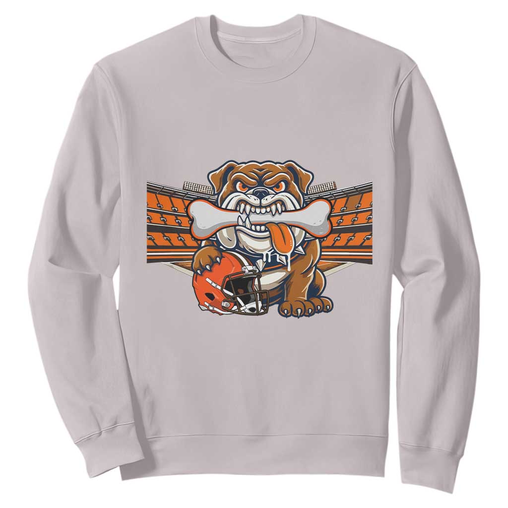 Funny Bulldog Football Lover Sweatshirt Game Day Fan Lifestyle TS12 Ice Gray Print Your Wear
