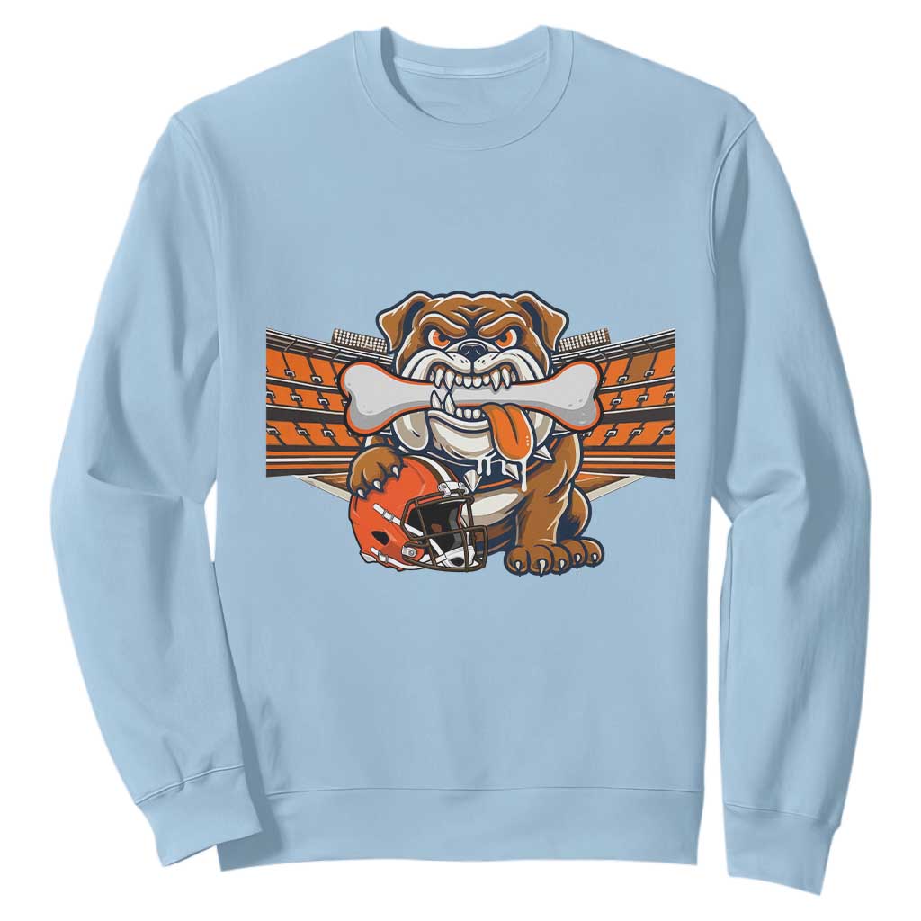 Funny Bulldog Football Lover Sweatshirt Game Day Fan Lifestyle TS12 Light Blue Print Your Wear