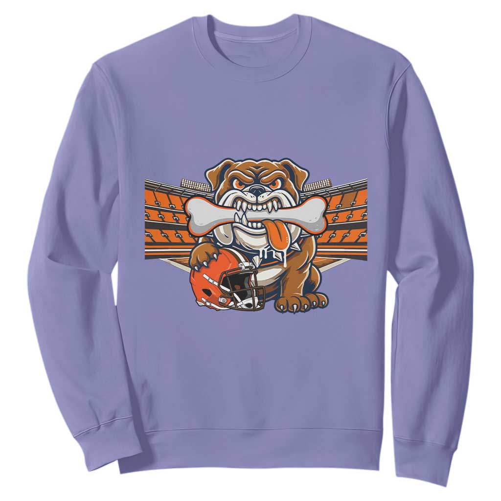 Funny Bulldog Football Lover Sweatshirt Game Day Fan Lifestyle TS12 Violet Print Your Wear