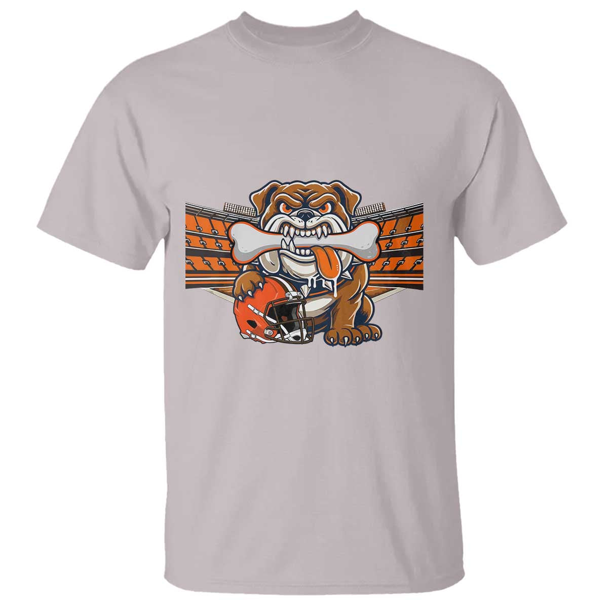 Funny Bulldog Football Lover T Shirt Game Day Fan Lifestyle TS12 Ice Gray Print Your Wear