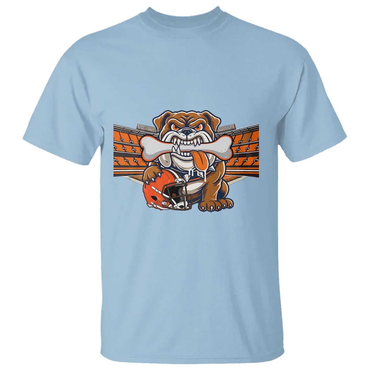 Funny Bulldog Football Lover T Shirt Game Day Fan Lifestyle TS12 Light Blue Print Your Wear