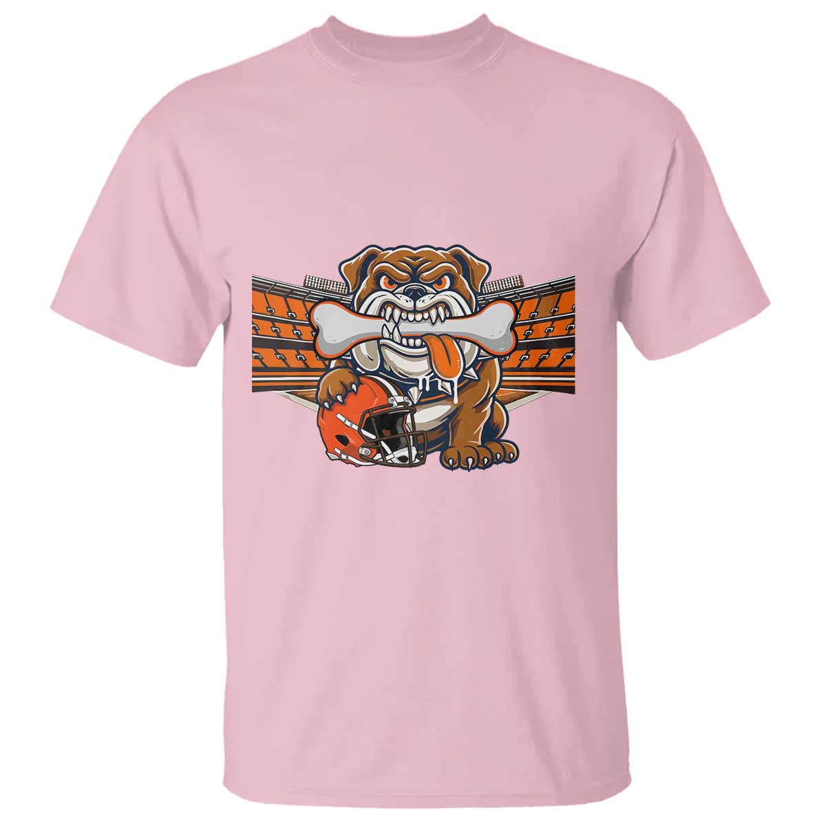 Funny Bulldog Football Lover T Shirt Game Day Fan Lifestyle TS12 Light Pink Print Your Wear