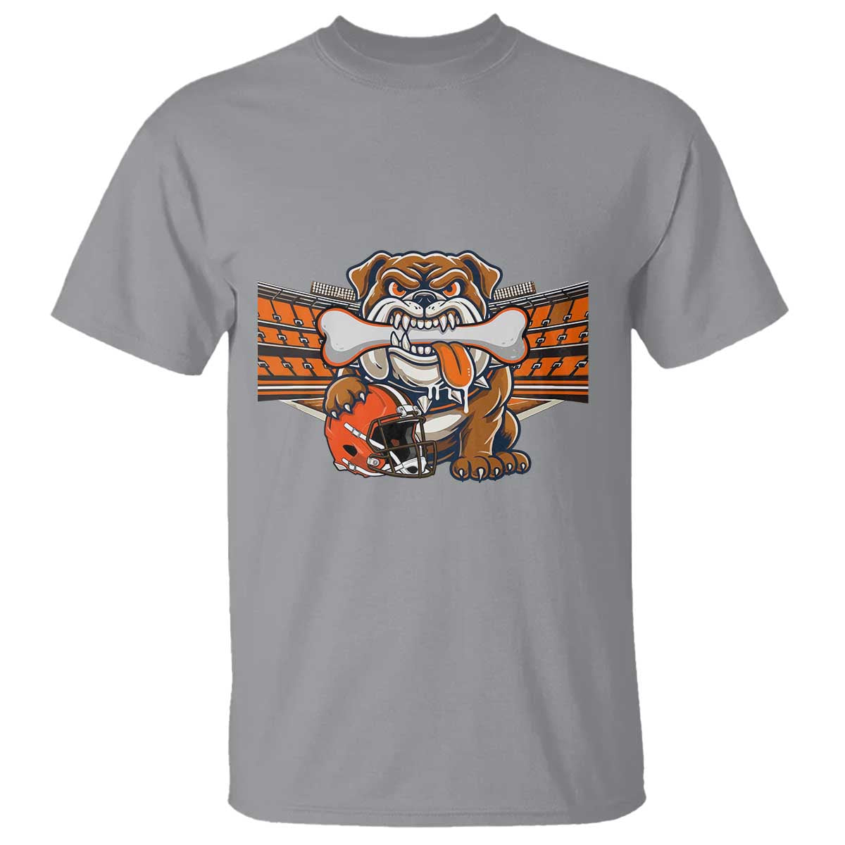 Funny Bulldog Football Lover T Shirt Game Day Fan Lifestyle TS12 Sport Gray Print Your Wear
