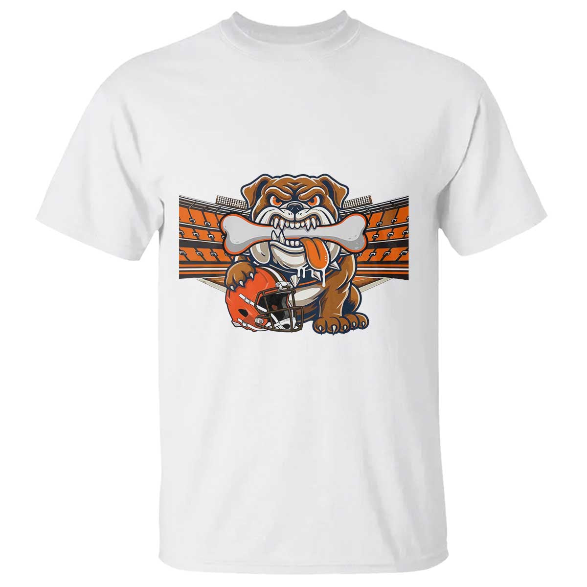 Funny Bulldog Football Lover T Shirt Game Day Fan Lifestyle TS12 White Print Your Wear