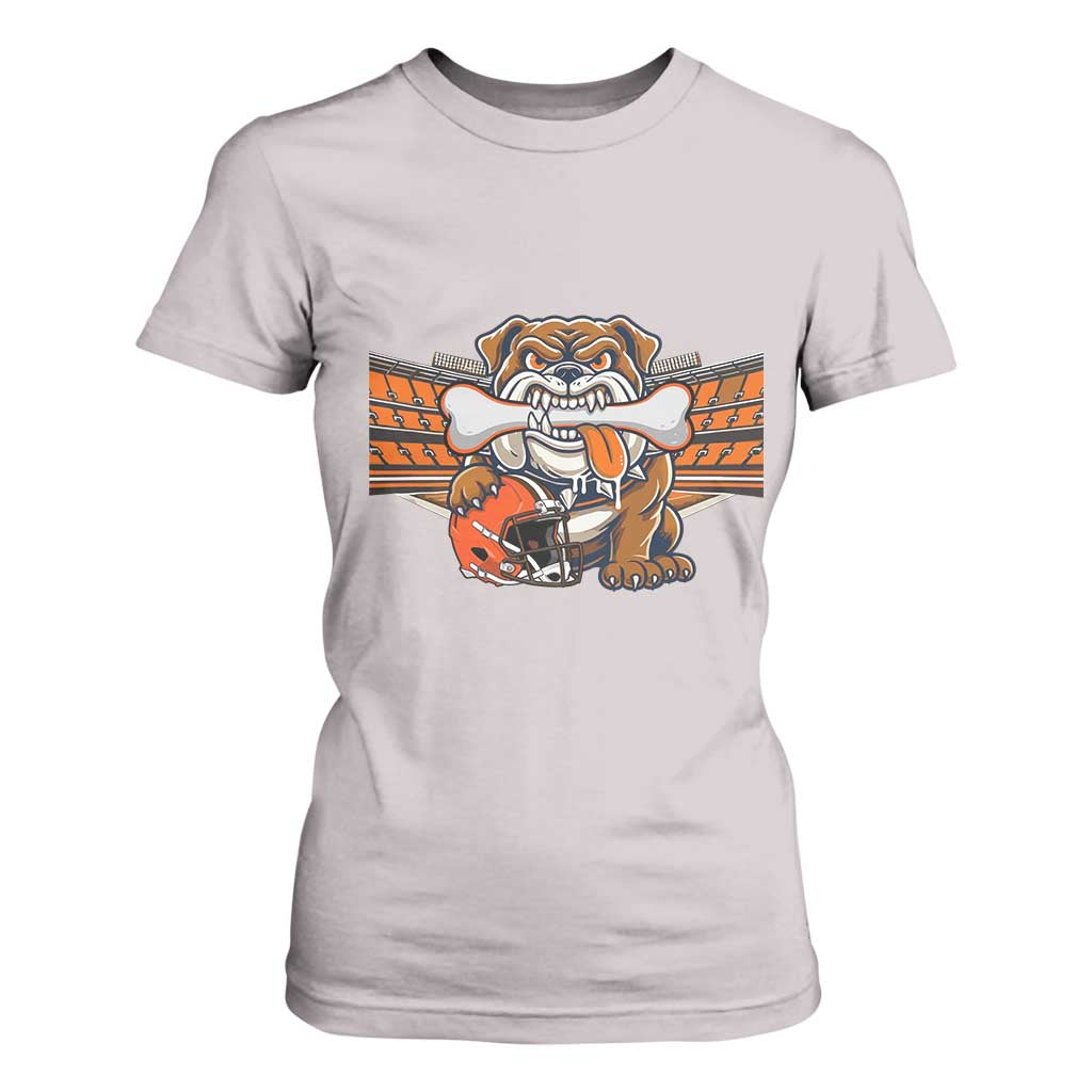 Funny Bulldog Football Lover T Shirt For Women Game Day Fan Lifestyle TS12 Ice Gray Print Your Wear