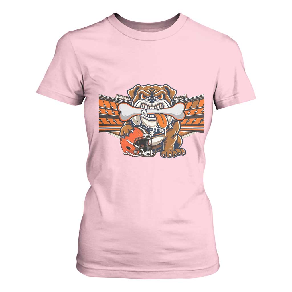 Funny Bulldog Football Lover T Shirt For Women Game Day Fan Lifestyle TS12 Light Pink Print Your Wear