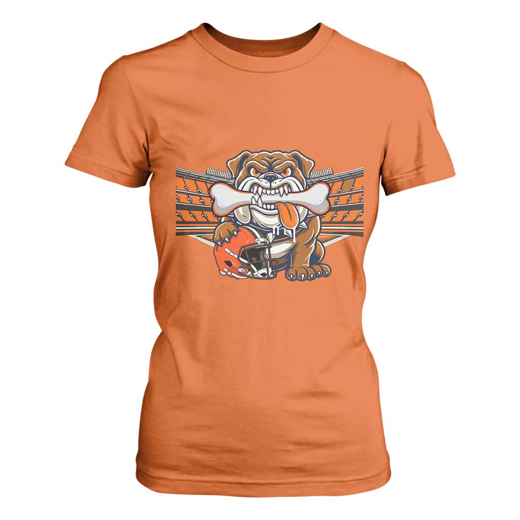 Funny Bulldog Football Lover T Shirt For Women Game Day Fan Lifestyle TS12 Orange Print Your Wear