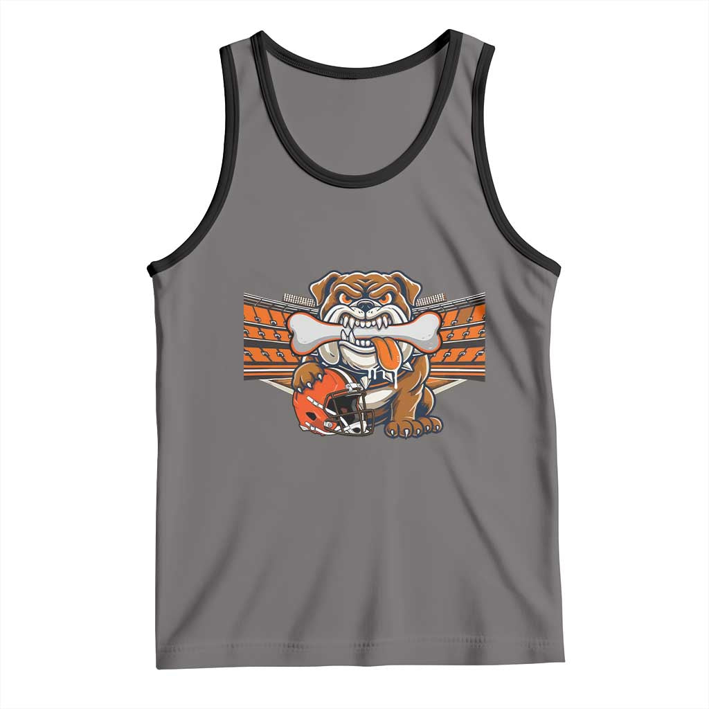 Funny Bulldog Football Lover Tank Top Game Day Fan Lifestyle TS12 Deep Heather Black Print Your Wear