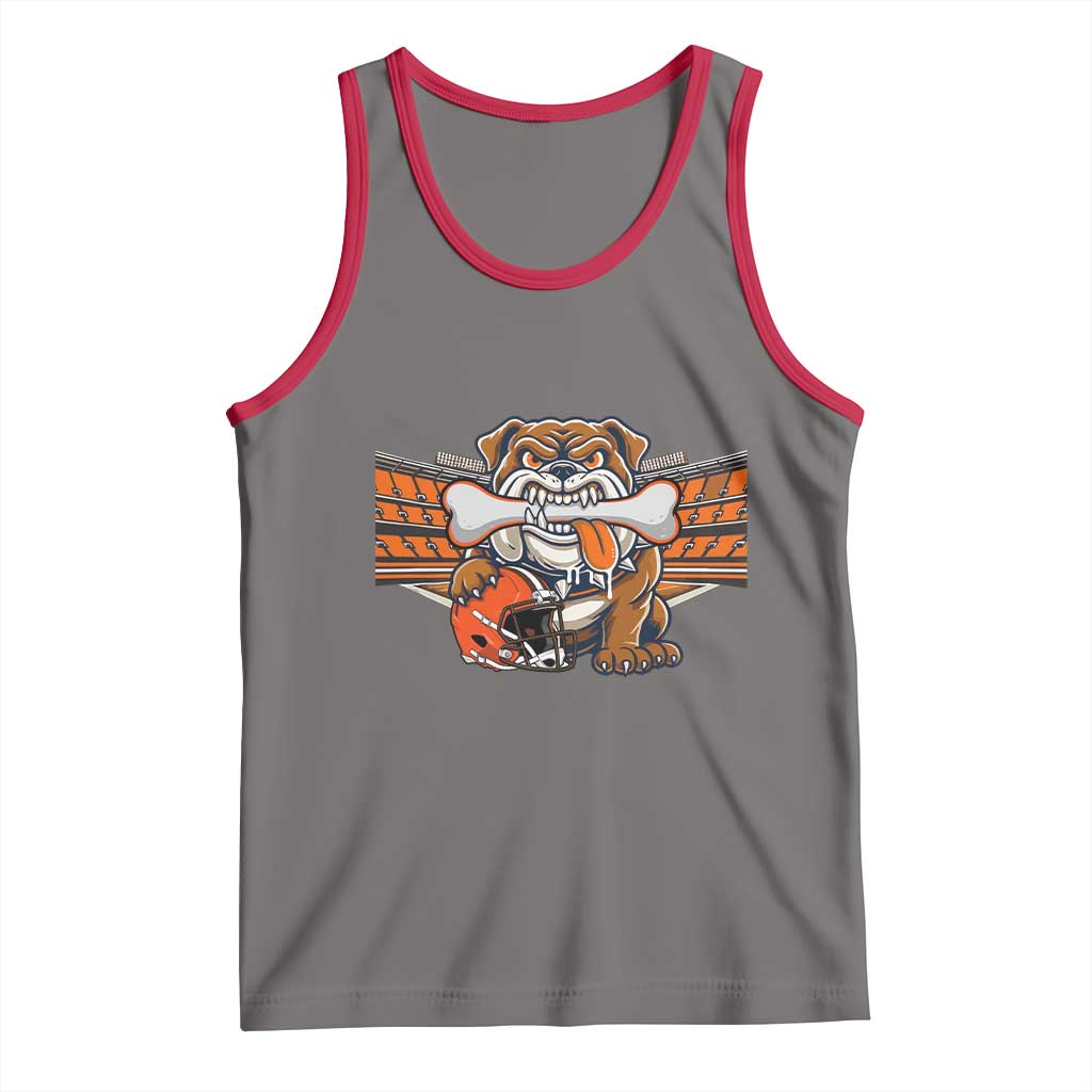Funny Bulldog Football Lover Tank Top Game Day Fan Lifestyle TS12 Deep Heather Red Print Your Wear