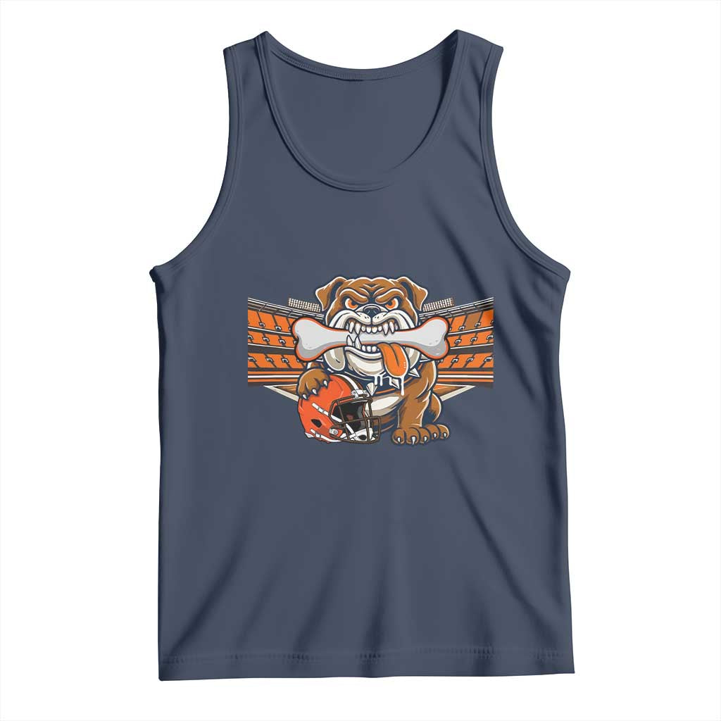 Funny Bulldog Football Lover Tank Top Game Day Fan Lifestyle TS12 Navy Print Your Wear