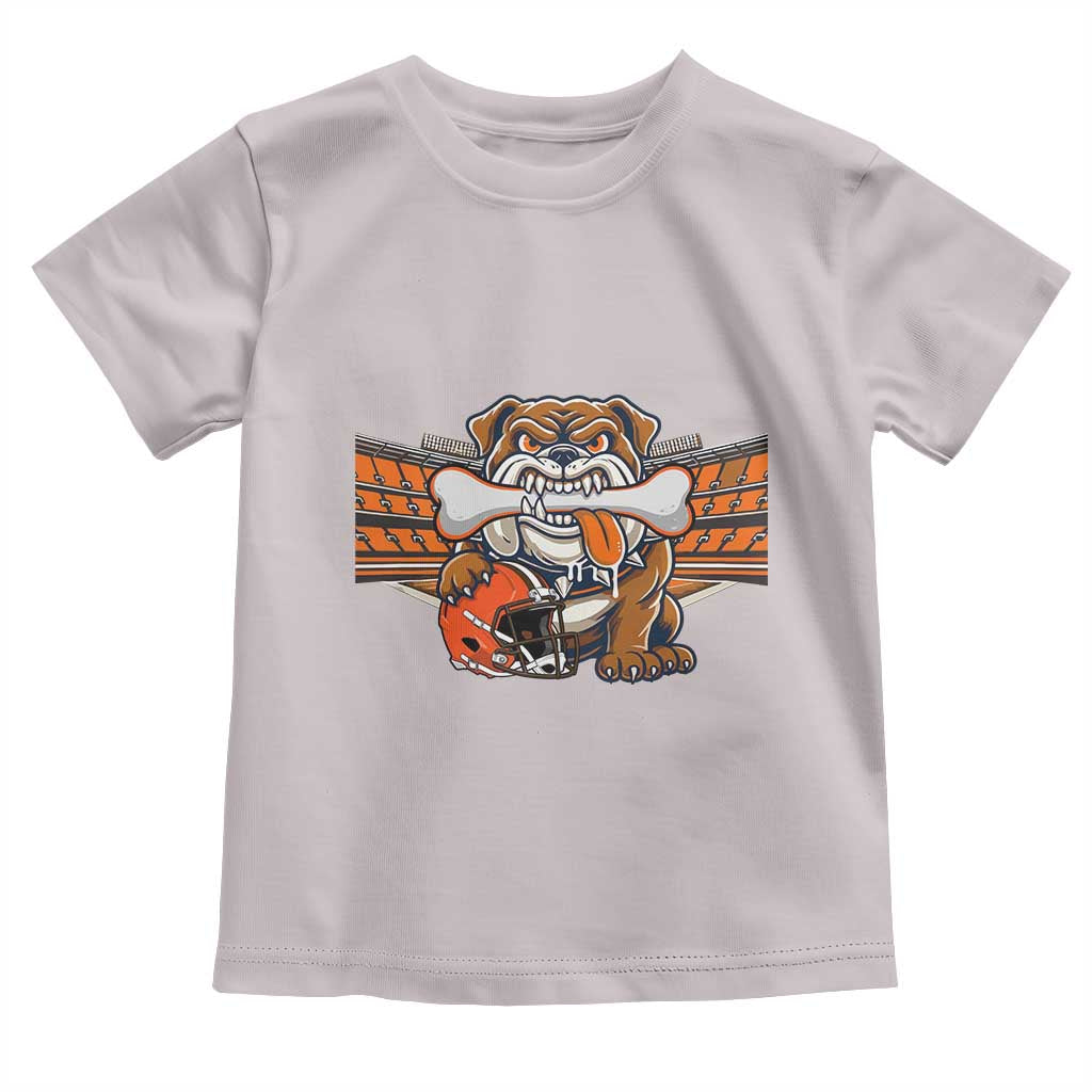 Funny Bulldog Football Lover Toddler T Shirt Game Day Fan Lifestyle TS12 Ice Gray Print Your Wear