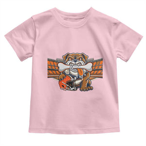 Funny Bulldog Football Lover Toddler T Shirt Game Day Fan Lifestyle TS12 Light Pink Print Your Wear
