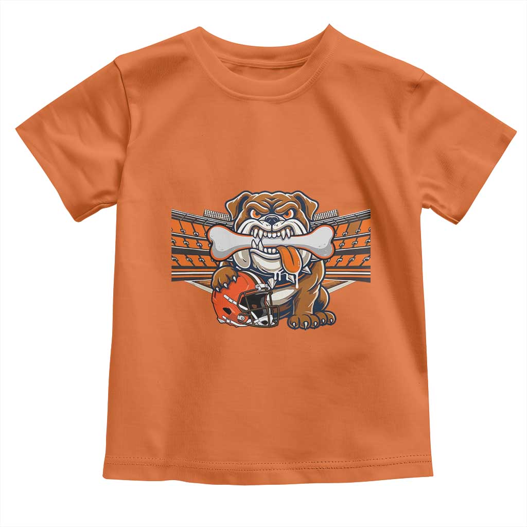 Funny Bulldog Football Lover Toddler T Shirt Game Day Fan Lifestyle TS12 Orange Print Your Wear