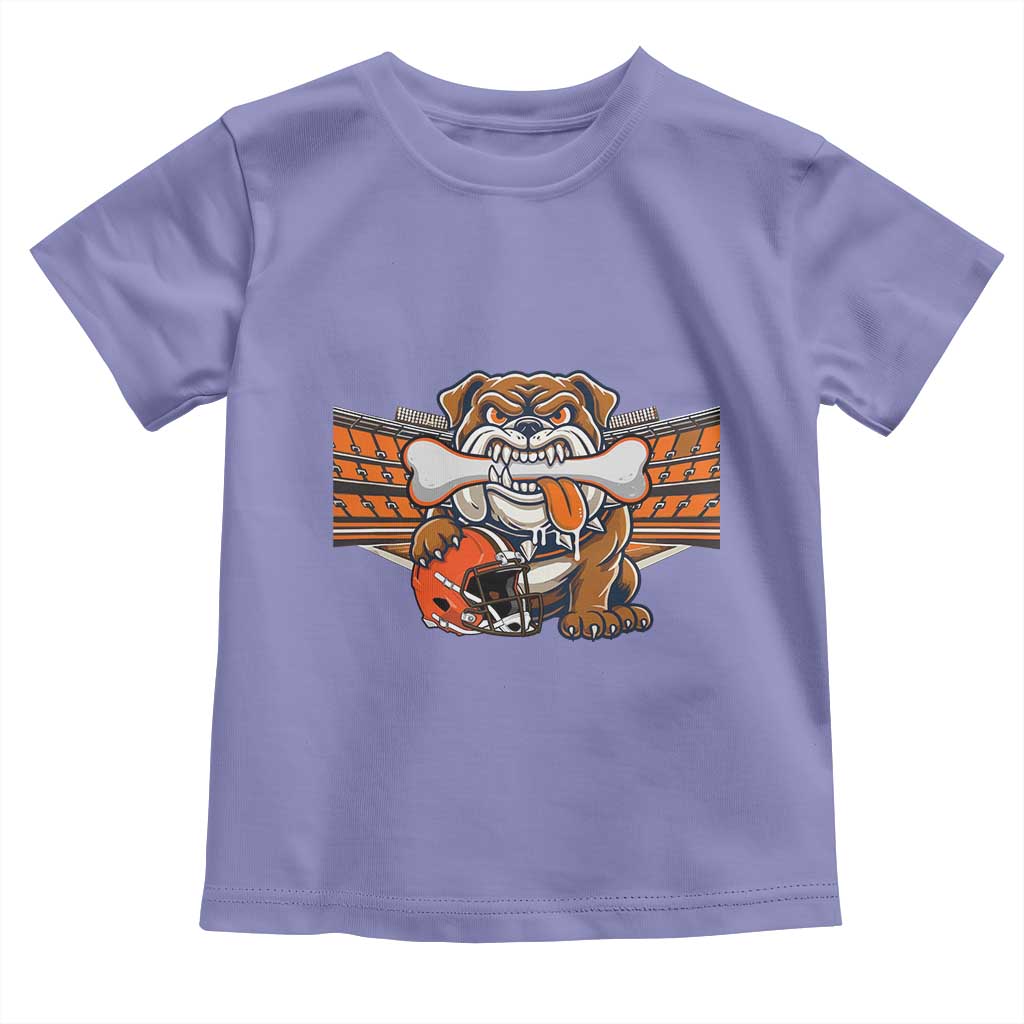 Funny Bulldog Football Lover Toddler T Shirt Game Day Fan Lifestyle TS12 Violet Print Your Wear