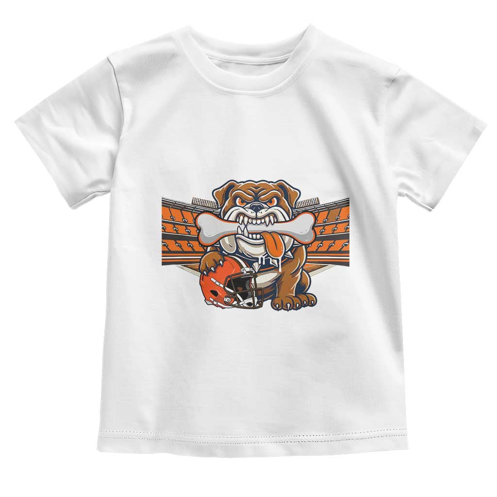 Funny Bulldog Football Lover Toddler T Shirt Game Day Fan Lifestyle TS12 White Print Your Wear