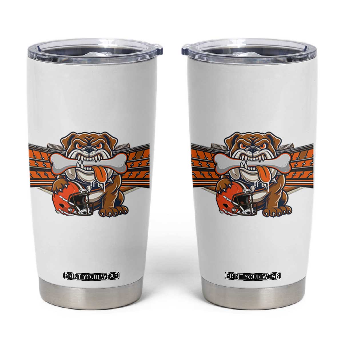 Funny Bulldog Football Lover Tumbler Cup Game Day Fan Lifestyle TS12 White Print Your Wear