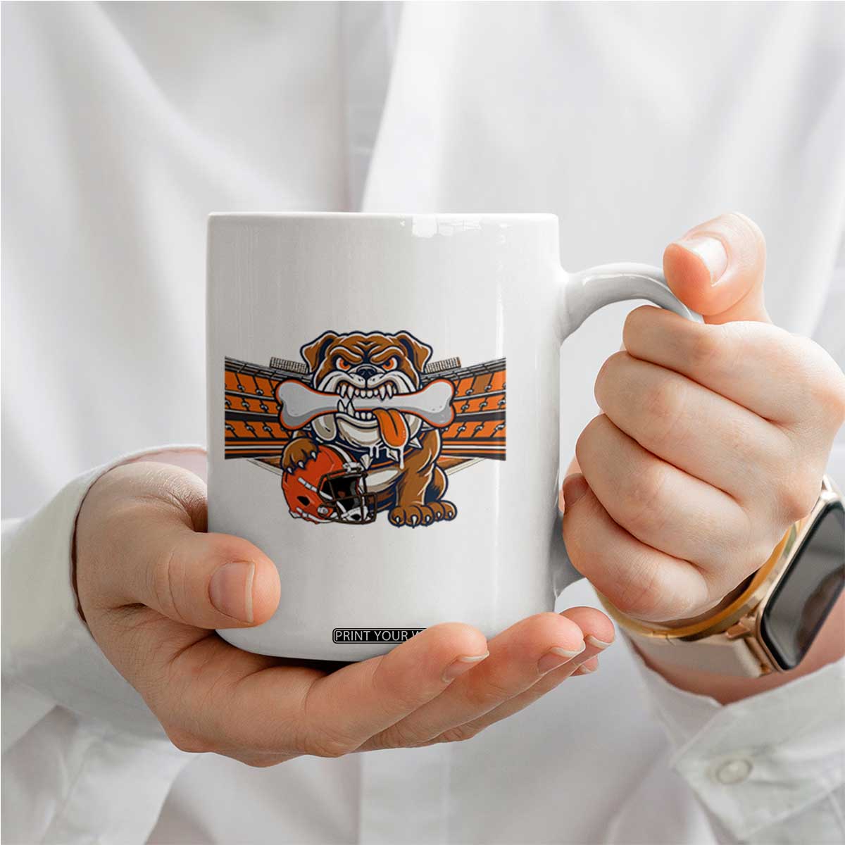 Funny Bulldog Football Lover Coffee Mug Game Day Fan Lifestyle TS12 Print Your Wear
