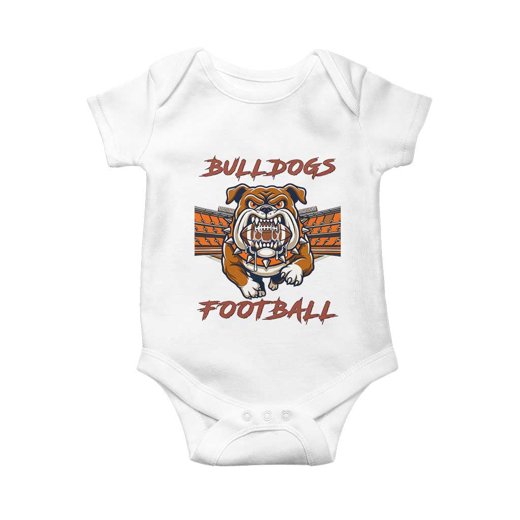 Bulldog Football Lover Baby Onesie Midwest Game Day Lifestyle TS12 White Print Your Wear
