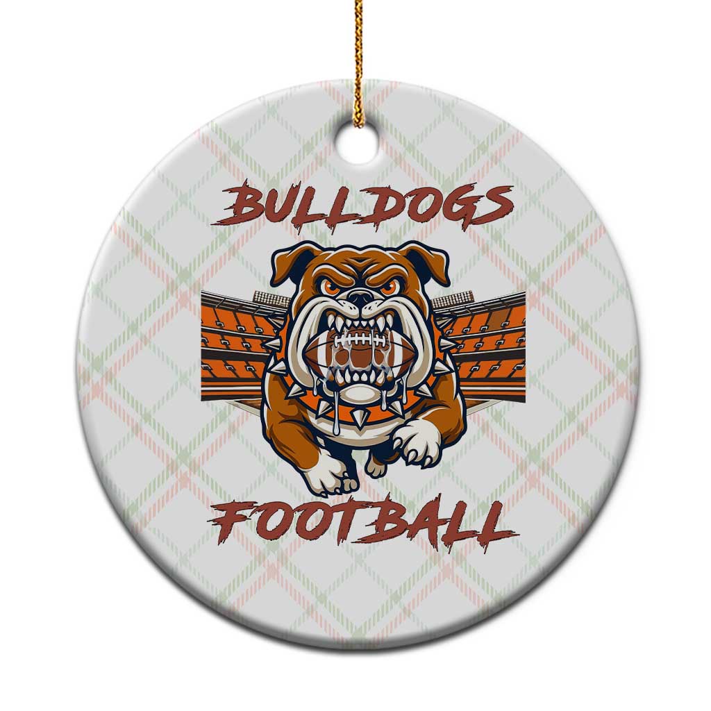 Bulldog Football Lover Ceramic Ornament Midwest Game Day Lifestyle TS12 1pc Christmas Plaid Print Your Wear