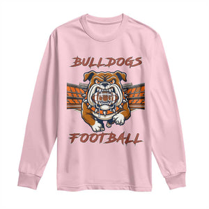 Bulldog Football Lover Long Sleeve Shirt Midwest Game Day Lifestyle TS12 Light Pink Print Your Wear