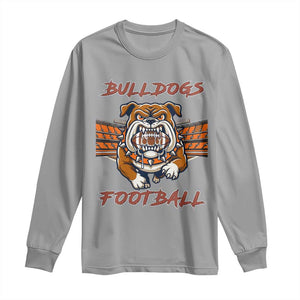 Bulldog Football Lover Long Sleeve Shirt Midwest Game Day Lifestyle TS12 Sport Gray Print Your Wear