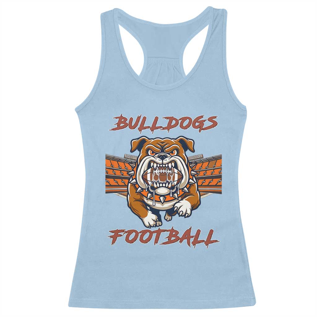 Bulldog Football Lover Racerback Tank Top Midwest Game Day Lifestyle TS12 Light Blue Print Your Wear