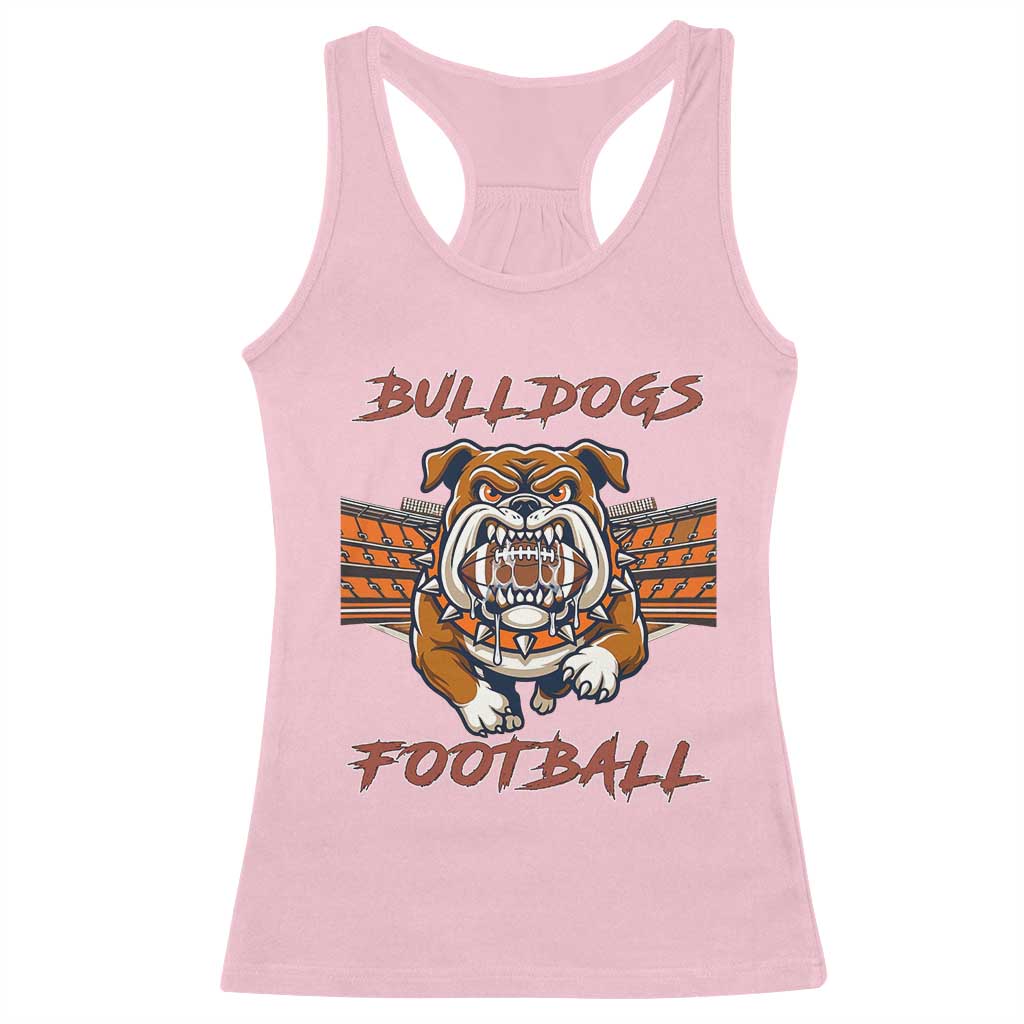 Bulldog Football Lover Racerback Tank Top Midwest Game Day Lifestyle TS12 Light Pink Print Your Wear