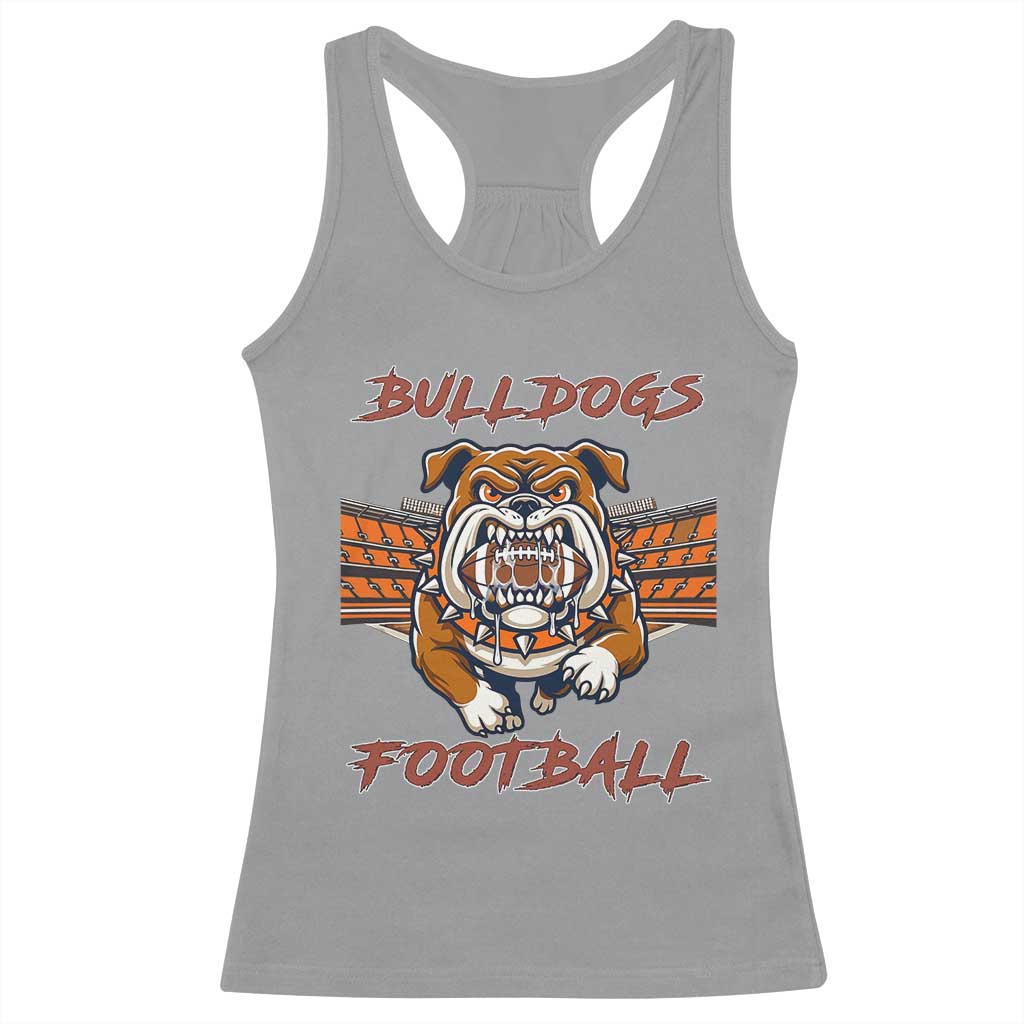 Bulldog Football Lover Racerback Tank Top Midwest Game Day Lifestyle TS12 Sport Gray Print Your Wear