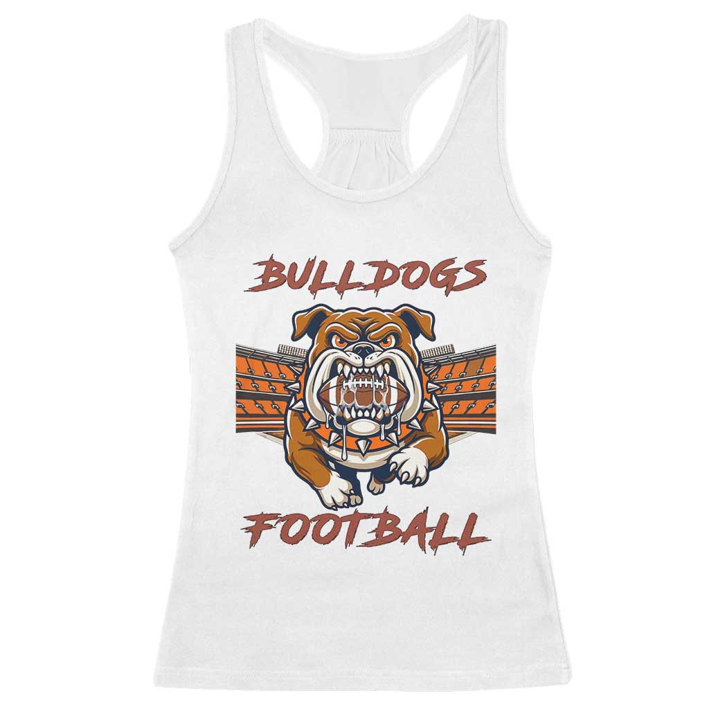 Bulldog Football Lover Racerback Tank Top Midwest Game Day Lifestyle TS12 White Print Your Wear