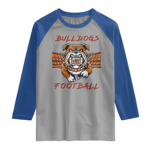 Bulldog Football Lover Raglan Shirt Midwest Game Day Lifestyle TS12 Sport Gray Royal Print Your Wear