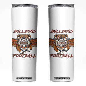 Bulldog Football Lover Skinny Tumbler Midwest Game Day Lifestyle TS12 White Print Your Wear