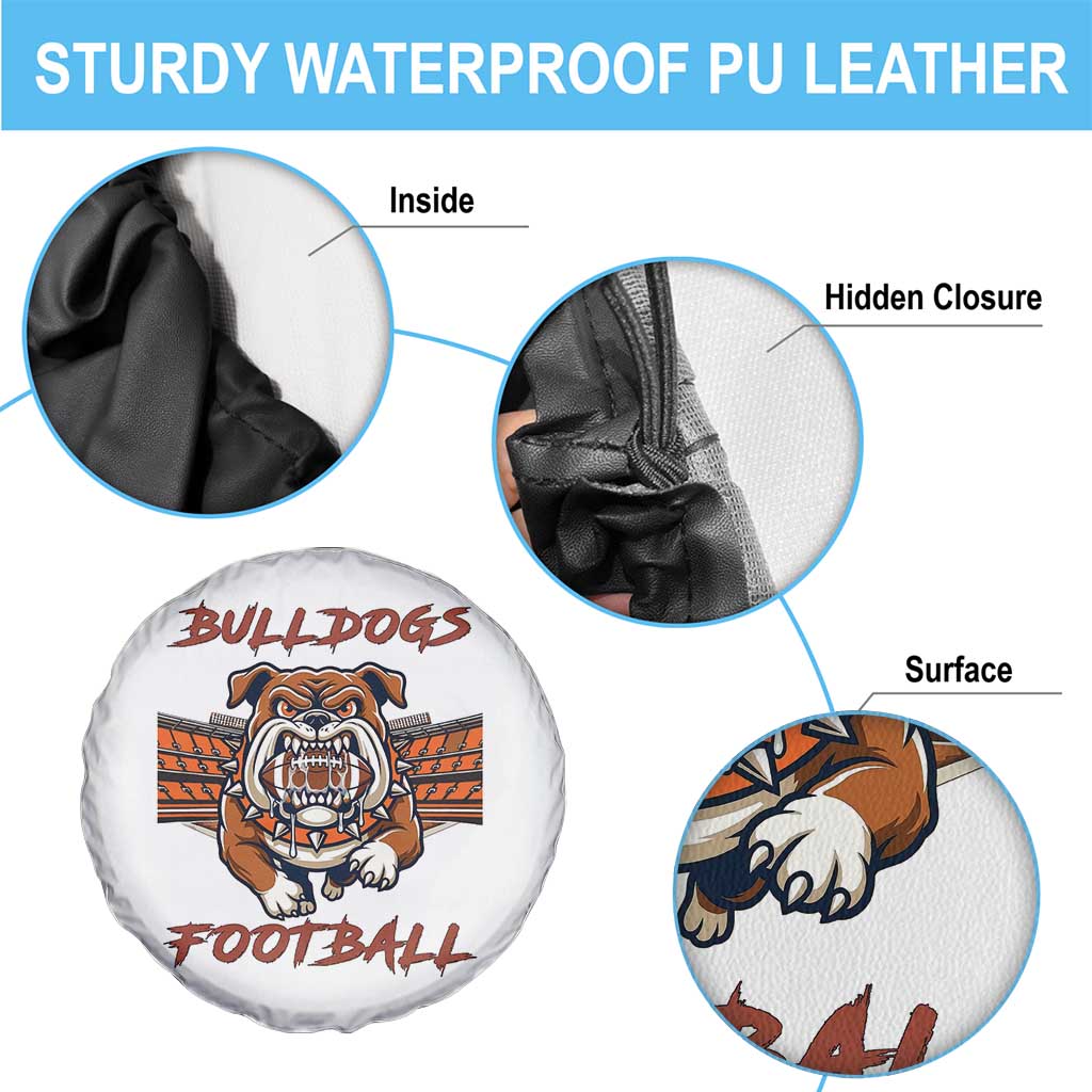 Bulldog Football Lover Spare Tire Cover Midwest Game Day Lifestyle TS12 Print Your Wear