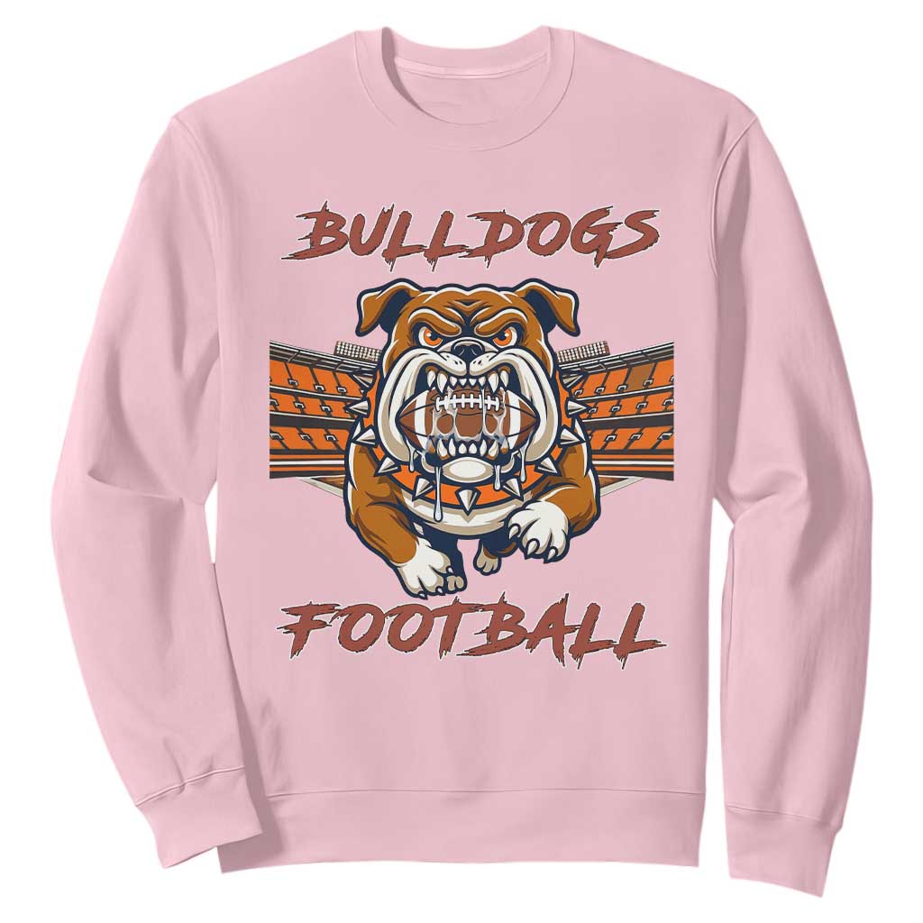 Bulldog Football Lover Sweatshirt Midwest Game Day Lifestyle TS12 Light Pink Print Your Wear