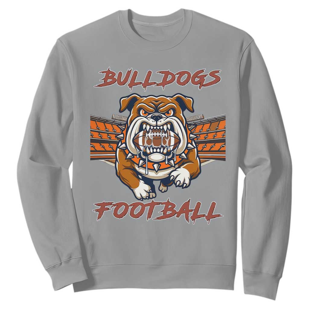 Bulldog Football Lover Sweatshirt Midwest Game Day Lifestyle TS12 Sport Gray Print Your Wear