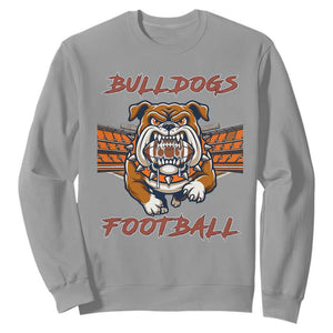 Bulldog Football Lover Sweatshirt Midwest Game Day Lifestyle TS12 Sport Gray Print Your Wear