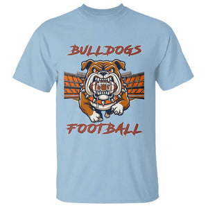 Bulldog Football Lover T Shirt Midwest Game Day Lifestyle TS12 Light Blue Print Your Wear