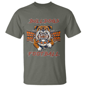Bulldog Football Lover T Shirt Midwest Game Day Lifestyle TS12 Military Green Print Your Wear