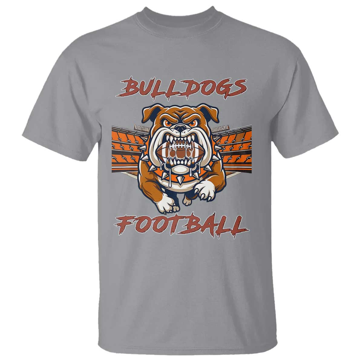 Bulldog Football Lover T Shirt Midwest Game Day Lifestyle TS12 Sport Gray Print Your Wear