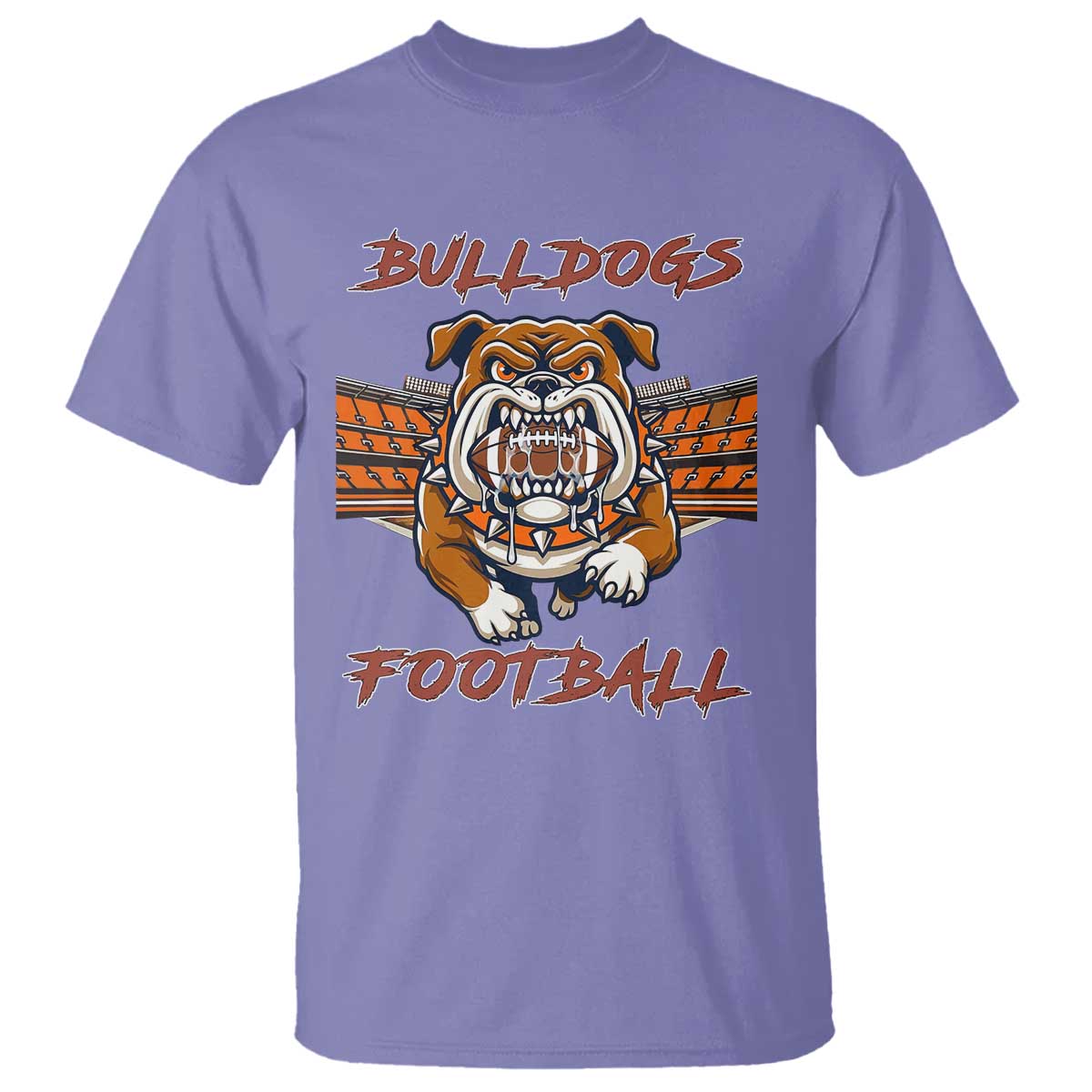 Bulldog Football Lover T Shirt Midwest Game Day Lifestyle TS12 Violet Print Your Wear