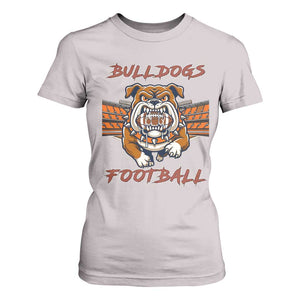 Bulldog Football Lover T Shirt For Women Midwest Game Day Lifestyle TS12 Ice Gray Print Your Wear