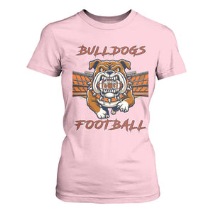 Bulldog Football Lover T Shirt For Women Midwest Game Day Lifestyle TS12 Light Pink Print Your Wear