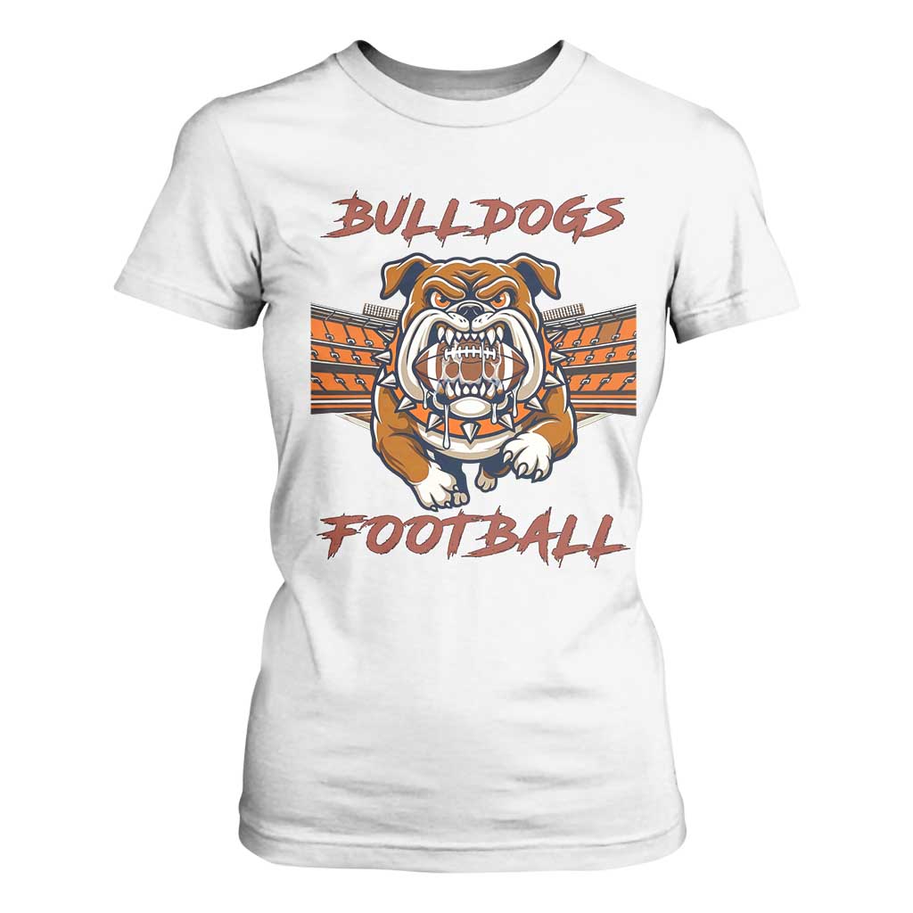 Bulldog Football Lover T Shirt For Women Midwest Game Day Lifestyle TS12 White Print Your Wear