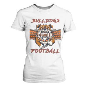 Bulldog Football Lover T Shirt For Women Midwest Game Day Lifestyle TS12 White Print Your Wear