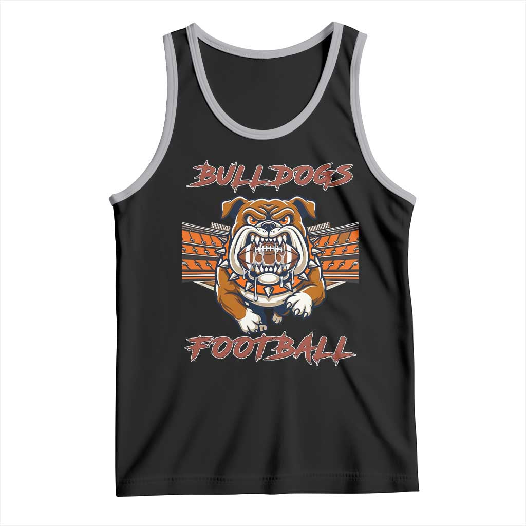 Bulldog Football Lover Tank Top Midwest Game Day Lifestyle TS12 Black Athletic Heather Print Your Wear