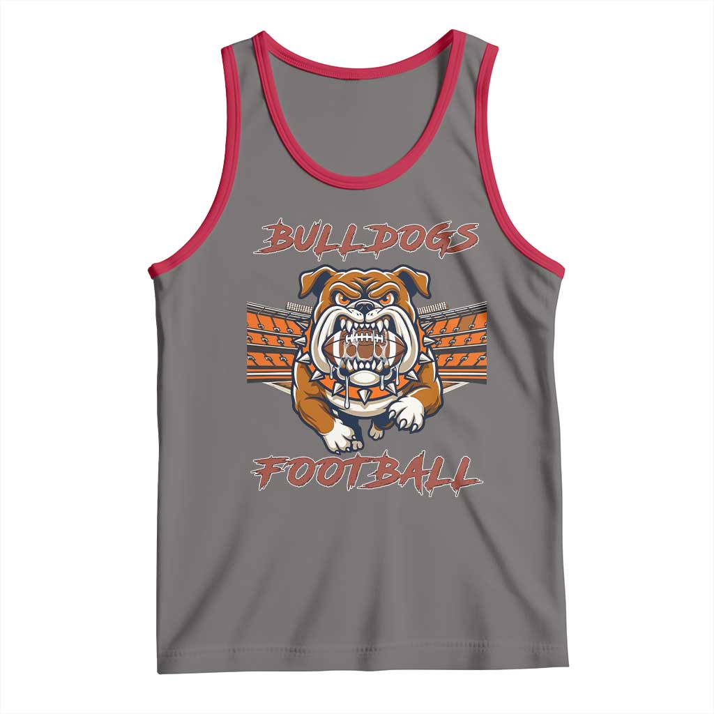 Bulldog Football Lover Tank Top Midwest Game Day Lifestyle TS12 Deep Heather Red Print Your Wear