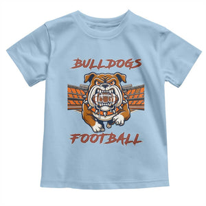 Bulldog Football Lover Toddler T Shirt Midwest Game Day Lifestyle TS12 Light Blue Print Your Wear