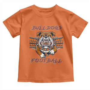 Bulldog Football Lover Toddler T Shirt Midwest Game Day Lifestyle TS12 Orange Print Your Wear
