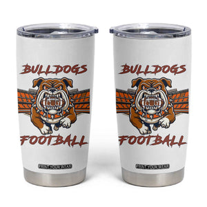 Bulldog Football Lover Tumbler Cup Midwest Game Day Lifestyle TS12 White Print Your Wear